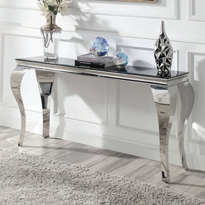 Furniture Of America Wetzikon Glam Black/Silver Sofa Table Model CM4903BK-S-TABLE