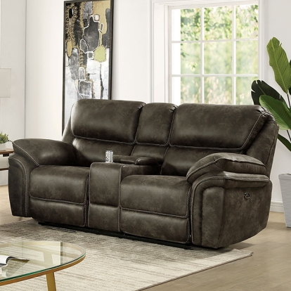 Furniture Of America Tredegar Transitional Mocha Power Loveseat Model CM6083-LV-PM