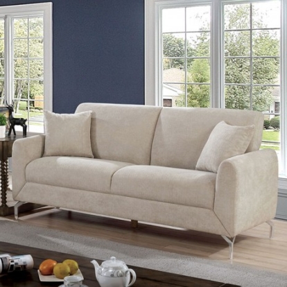 Furniture Of America Lauritz Transitional Linen-Like, Metal, Solid Wood, Others Light Gray Sofa | CM6088LG-SF