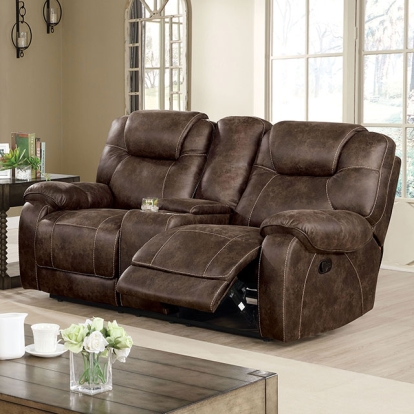 Furniture Of America Kennedy Transitional Dark Brown Loveseat Model CM6216-LV