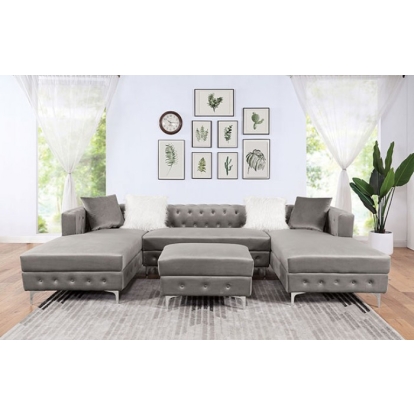 Furniture Of America Ciabattoni Transitional Gray Ottoman Model CM6256GY-OT