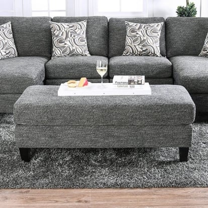 Furniture Of America Lowry Transitional Gray Ottoman ***Disabled 5/19 Model CM6363-OT