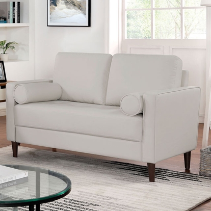 Furniture Of America Horgen Mid-Century Modern Off-White Loveseat Model CM6452WH-LV