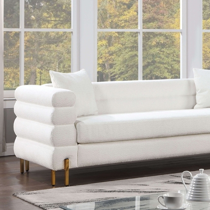 Furniture Of America Landovery Contemporary White-Gold Sofa Model CM6454WH-SF-PK