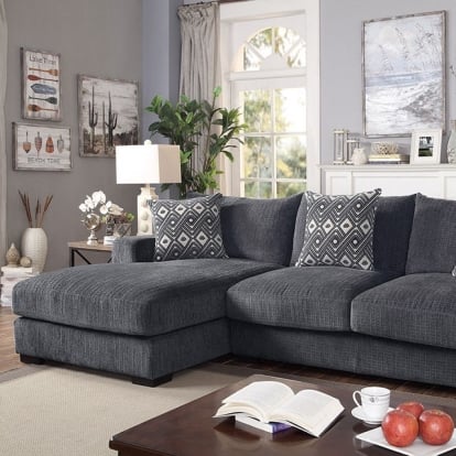 Furniture Of America Kaylee Contemporary Gray L-Sectional W/ Left Chaise Model CM6587-SECT-L