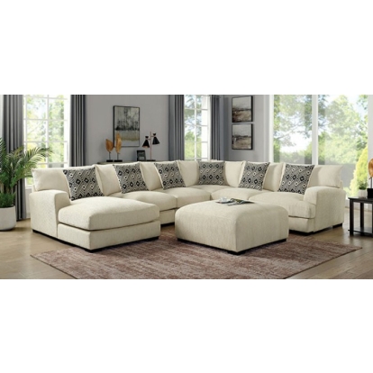 Furniture Of America Kaylee Contemporary Beige Ottoman Model CM6587BG-OT