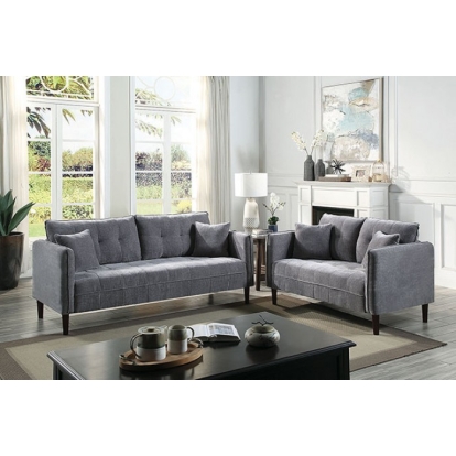Furniture Of America Lynda Contemporary Dark Gray Loveseat Model CM6736DG-LV