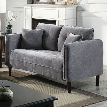 Furniture Of America Lynda Contemporary Dark Gray Loveseat Model CM6736DG-LV