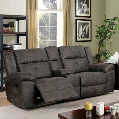 Furniture Of America Chichester Transitional Leatherette, Solid Wood, Others Dark Gray Love Seat | CM6943-LV
