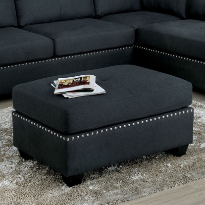 Furniture Of America Lita Transitional Dark Gray Ottoman Model CM6966-OT