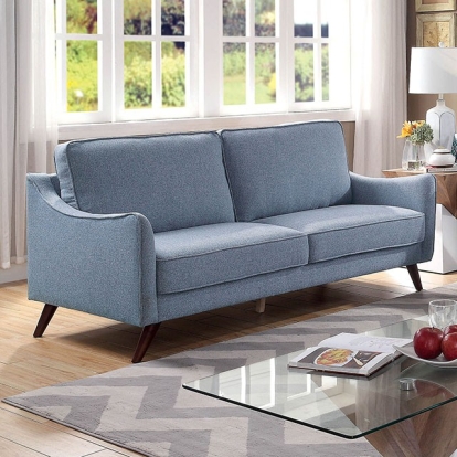 Furniture Of America Maxime Mid-Century Modern Light Blue Sofa Model CM6971BL-SF