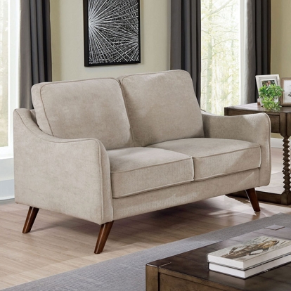 Furniture Of America Maxime Mid-Century Modern Light Gray Loveseat Model CM6971LG-LV