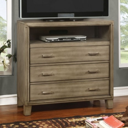Furniture Of America Enrico Contemporary Solid Wood, Wood Veneer, Others Gray Media Chest | CM7068GY-TV