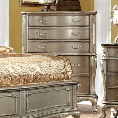 Furniture Of America Johara Traditional Solid Wood, Wood Veneer, Others Gold Chest | CM7090C