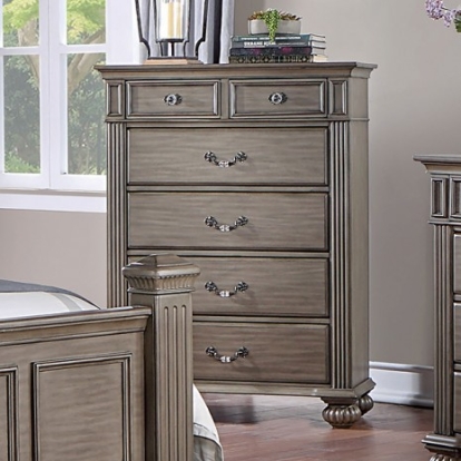 Furniture Of America Syracuse Traditional Solid Wood, Wood Veneer, Others Gray Chest | CM7129GY-C