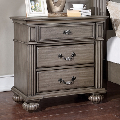 Furniture Of America Syracuse Traditional Gray Night Stand Model CM7129GY-N