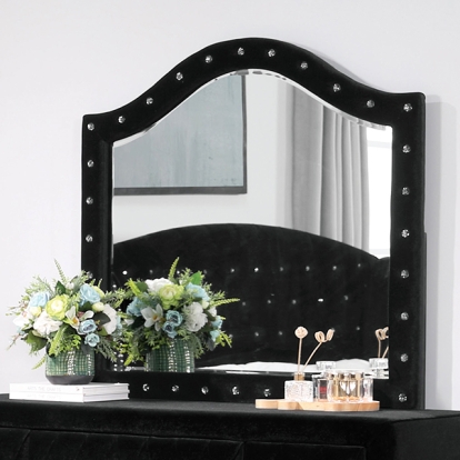 Furniture Of America Zohar Glam Black-Silver Mirror Model CM7130BK-M