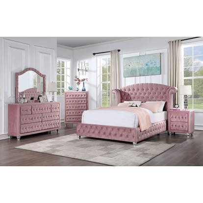 Furniture Of America Zohar Glam Pink Bed Model CM7130PK-Twin Bed