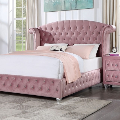 Furniture Of America Zohar Glam Pink Bed Model CM7130PK-Twin Bed