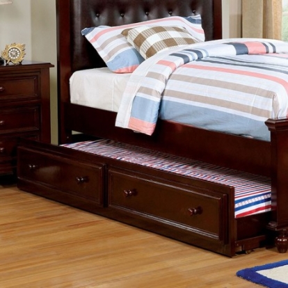 Furniture Of America Olivia Traditional Solid Wood, Wood Veneer, Others Dark Walnut Trundle | CM7155EX-TR