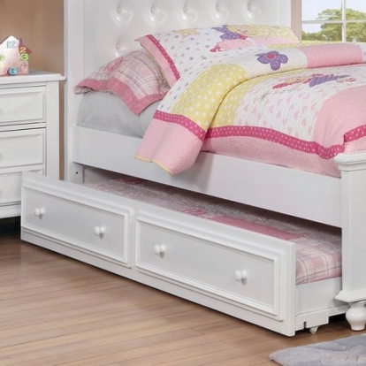 Furniture Of America Olivia Traditional Solid Wood, Wood Veneer, Others White Trundle | CM7155WH-TR