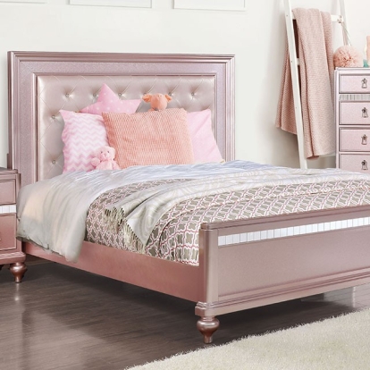 Furniture Of America Avior Contemporary Rose Gold Bed Model CM7170RG-Twin Bed