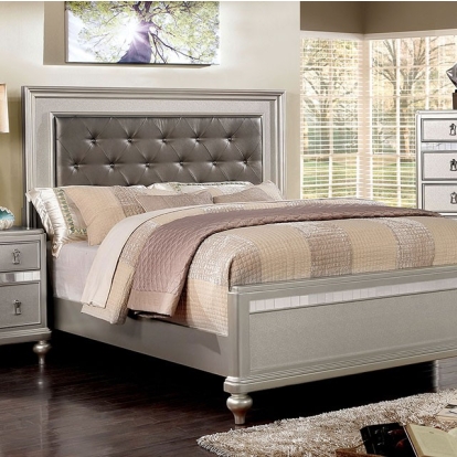 Furniture Of America Avior Contemporary Silver Bed Model CM7170SV-E.King Bed