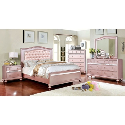 Furniture Of America Ariston Contemporary Rose Gold Bed Model CM7171RG-Twin Bed