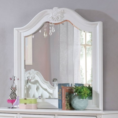 Furniture Of America Belva Traditional Solid Wood, Others White Mirror | CM7174M