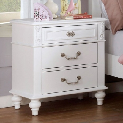 Furniture Of America Belva Traditional Solid Wood, Others White Night Stand | CM7174N