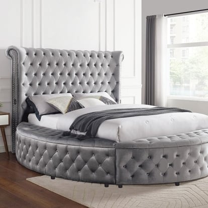 Furniture Of America Sansom Glam Gray Bed Model CM7178GY-Queen Bed