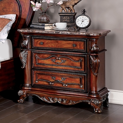 Furniture Of America Rosewood Traditional Antique Dark Oak Night Stand Model CM7183N