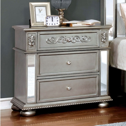 Furniture Of America Azha Glam Silver Night Stand Model CM7194N