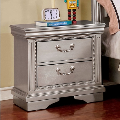 Furniture Of America Claudia Traditional Silver Night Stand Model CM7199N
