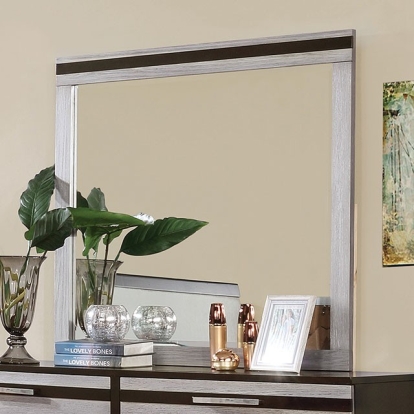 Furniture Of America Euclid Contemporary Dark Walnut-Light Gray Mirror Model CM7206M