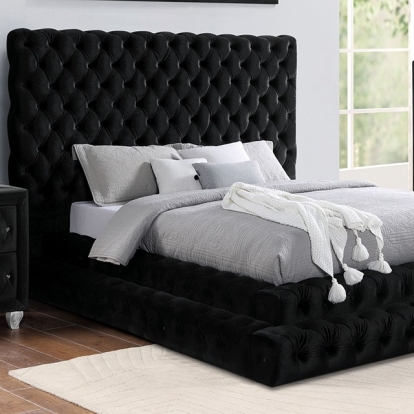 Furniture Of America Stefania Glam Black Bed Model CM7227BK-E.King Bed