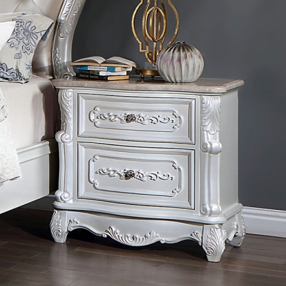 Furniture Of America Rosalind Traditional Pearl White Night Stand Model CM7243WH-N