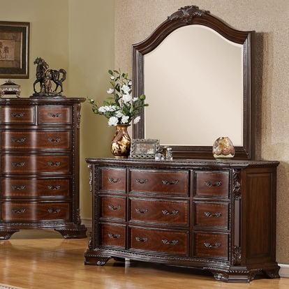 Furniture Of America Monte Vista Traditional Brown Cherry Dresser Model CM7267D