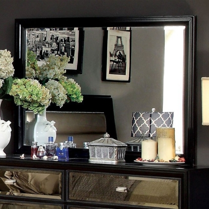Furniture Of America Golva Contemporary Black/Gold Mirror Model CM7295M
