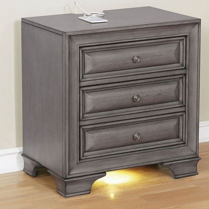 Furniture Of America Brandt Transitional Gray Night Stand Model CM7302GY-N