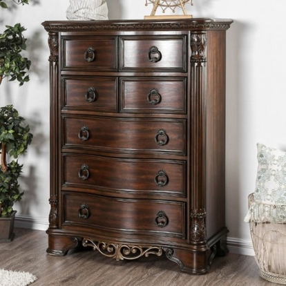 Furniture Of America Menodora Transitional Solid Wood, Wood Veneer, Others Brown Cherry Chest | CM7311C