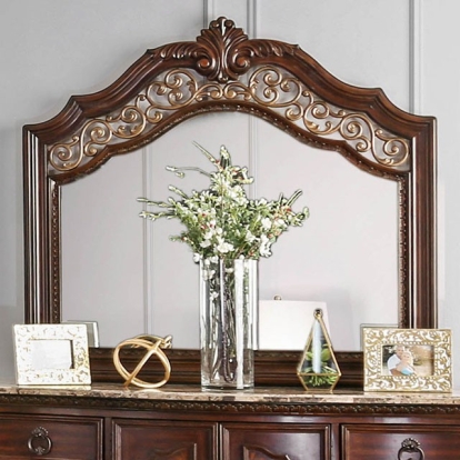 Furniture Of America Menodora Transitional Brown Cherry Mirror Model CM7311M