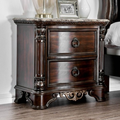 Furniture Of America Menodora Transitional Solid Wood, Wood Veneer, Others Brown Cherry Night Stand | CM7311N