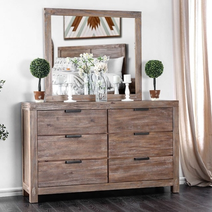 Furniture Of America Wynton Rustic Weathered Light Oak Dresser Model CM7360D