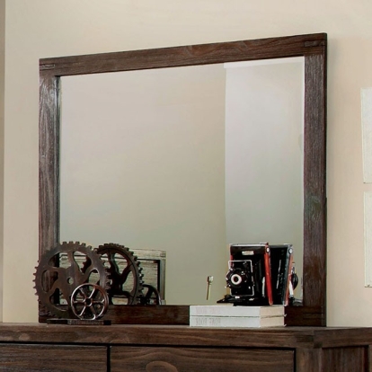 Furniture Of America Rexburg Rustic Wire-Brushed Rustic Brown Mirror Model CM7382M
