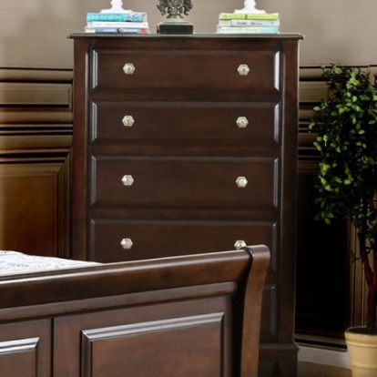 Furniture Of America Litchville Transitional Solid Wood, Wood Veneer, Others Brown Cherry Chest | CM7383C