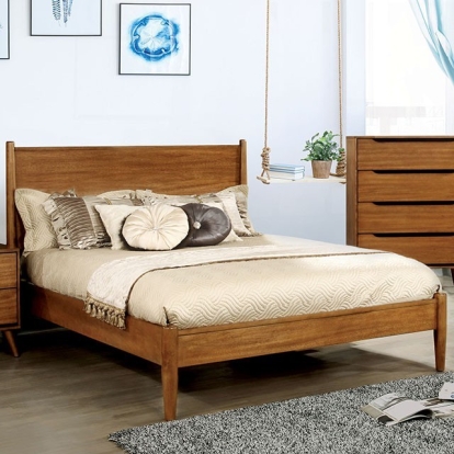Furniture Of America Lennart Mid-Century Modern Oak Bed Model CM7386A-Full Bed
