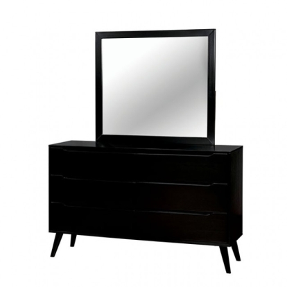 Furniture Of America Lennart Mid-Century Modern Black Rectangular Mirror Model CM7386BK-M