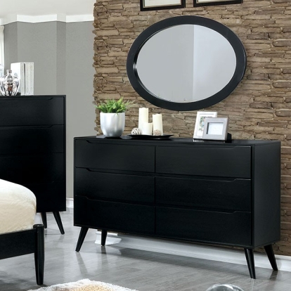 Furniture Of America Lennart Mid-Century Modern Black Dresser Model CM7386BK-D