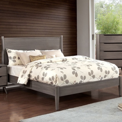Furniture Of America Lennart Mid-Century Modern Gray Bed Model CM7386GY-Full Bed
